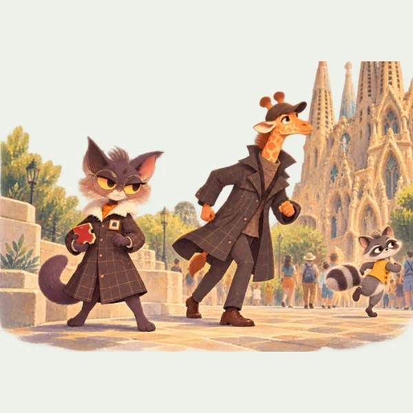 Gaudí’s Barcelona: Zootectives illustration